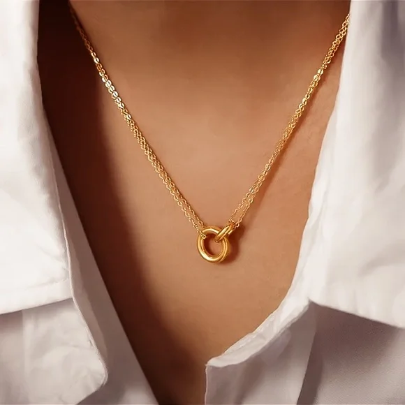 ⚜️𝟯𝟬%𝗢𝗙𝗙 𝗯𝘂𝗻𝗱𝗹𝗲𝘀 𝟯+⚜️ NEW Interlocked Stainless Steel Necklace - Picture 9 of 15